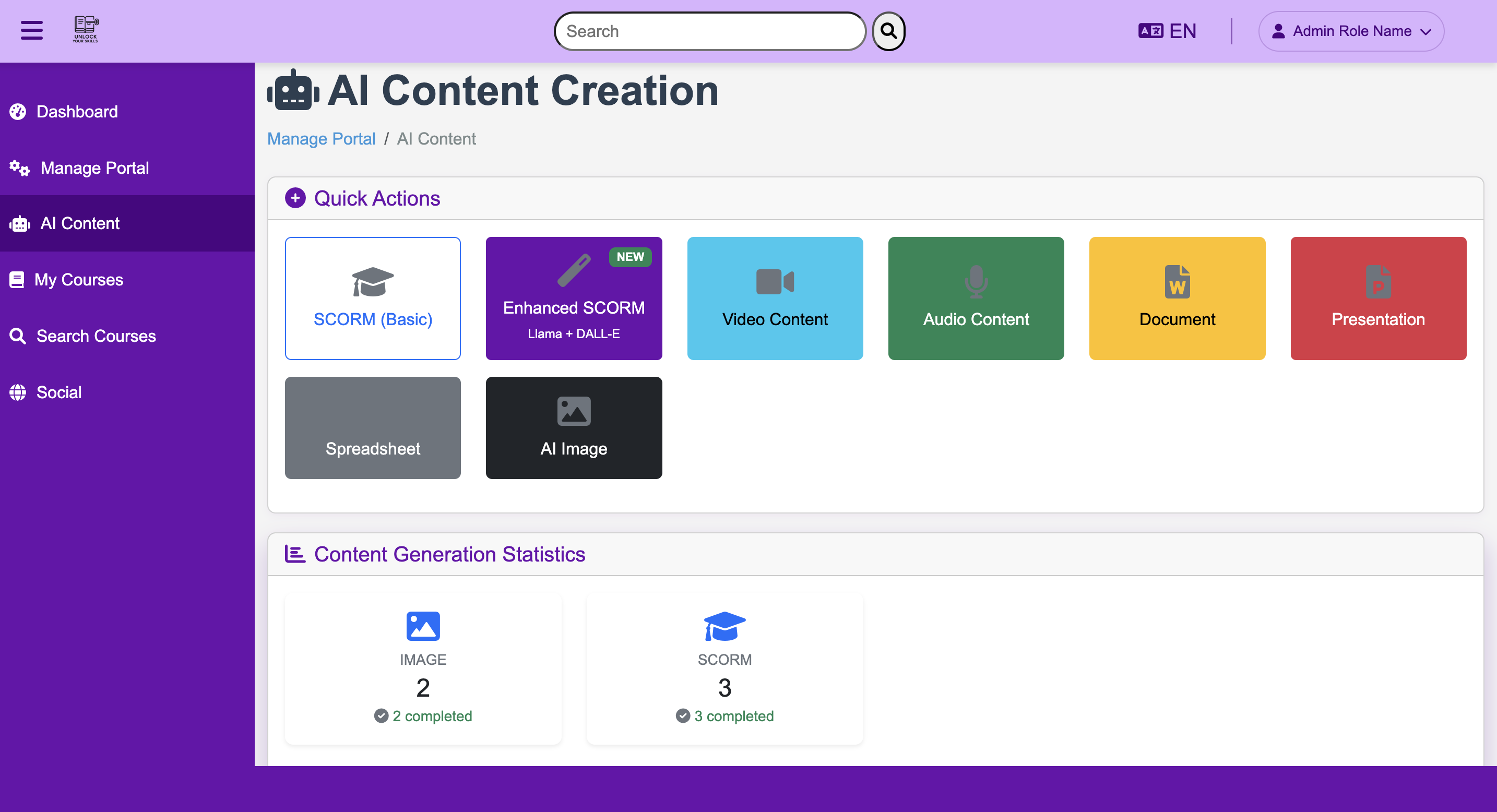 AI Content Generation Interface - Create eLearning Content with AI